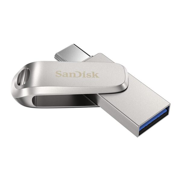 SanDisk Ultra Dual Drive Luxe USB Type C Flash Drive (Silver, 128 GB, 5Y – SDDDC4-128G-I35)