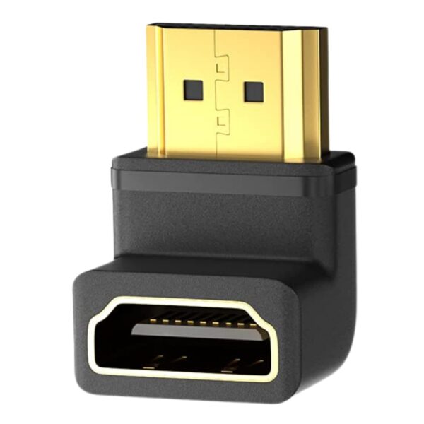 FEDUS Gold Plated HDMI Male to Female Converter Connector Adapter 90 Degree L Shape for HDTV, Plasma TV, LED, LCD Etc – Black 1 Pack