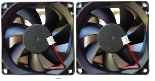 TM&W DC Axial Case Cooling Fan. SIZE : 8x8x2.5cm, 80x80x25mm, SUPPLY VOLTAGE : 12VDC, Color : Black | Cooling Fan useful for egg incubator Mini cabinet (12v dc fan pack of 2 pc)