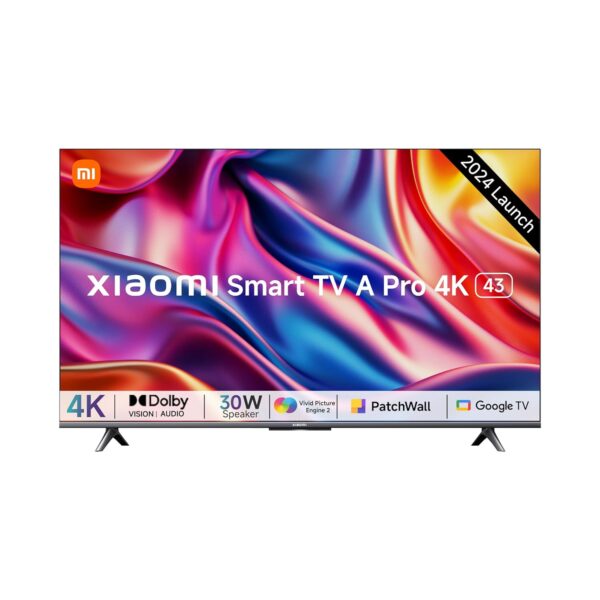 Xiaomi 108 cm (43 inches) A Pro Series 4K LED Smart Google TV L43MA-AUIN (Black)